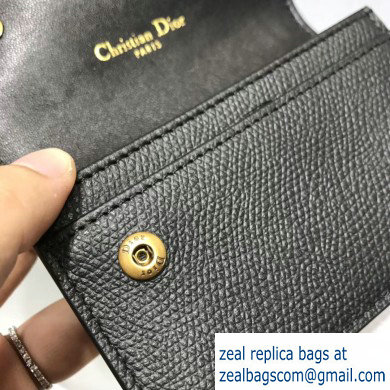 Dior Leather Saddle Flap Card Holder Black 2019 - Click Image to Close