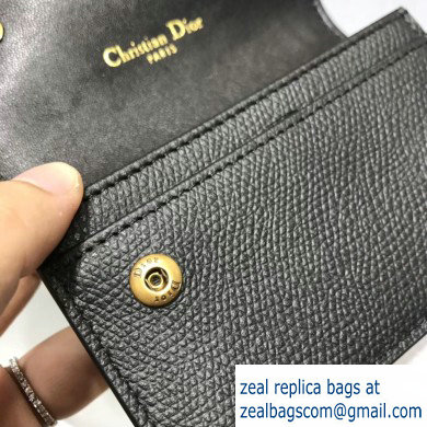 Dior Leather Saddle Flap Card Holder Black 2019