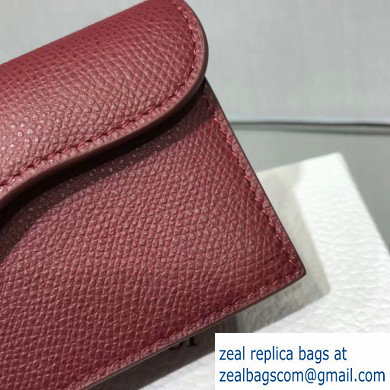 Dior Leather Saddle Flap Card Holder Burgundy 2019 - Click Image to Close