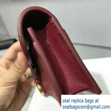 Dior Leather Saddle Flap Card Holder Burgundy 2019 - Click Image to Close