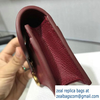 Dior Leather Saddle Flap Card Holder Burgundy 2019