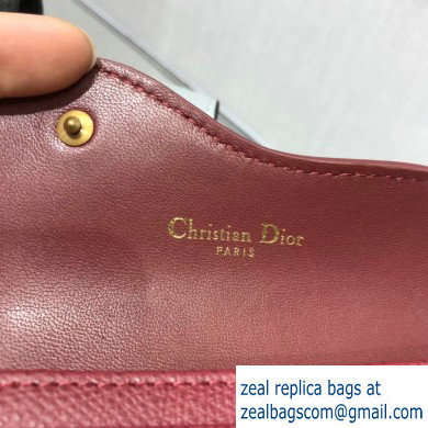Dior Leather Saddle Flap Card Holder Burgundy 2019