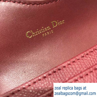 Dior Leather Saddle Flap Card Holder Burgundy 2019 - Click Image to Close