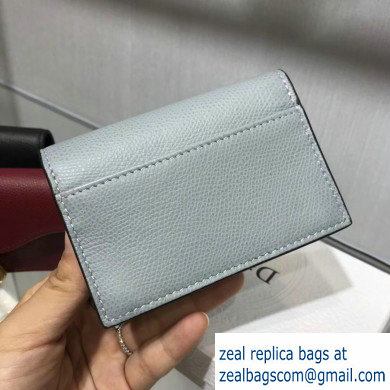 Dior Leather Saddle Flap Card Holder Light Gray 2019