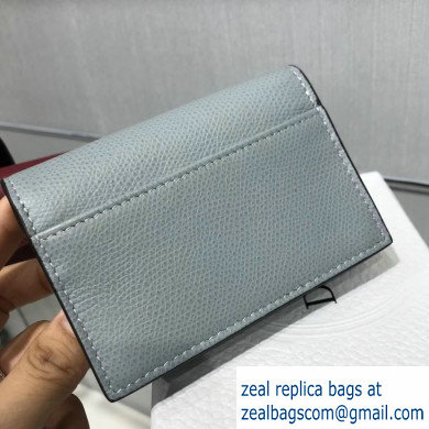 Dior Leather Saddle Flap Card Holder Light Gray 2019