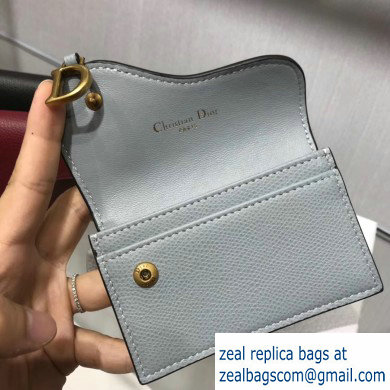 Dior Leather Saddle Flap Card Holder Light Gray 2019 - Click Image to Close