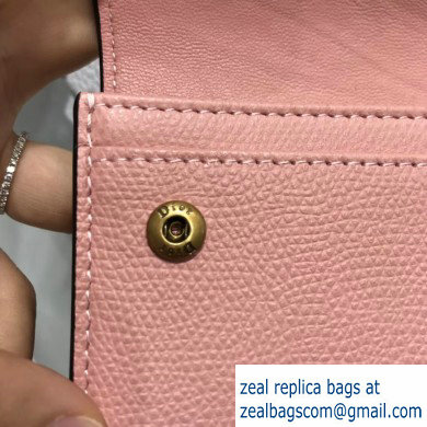 Dior Leather Saddle Flap Card Holder Nude Pink 2019
