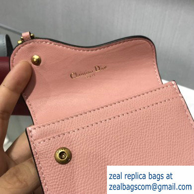 Dior Leather Saddle Flap Card Holder Nude Pink 2019 - Click Image to Close