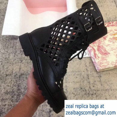 Dior Mesh Ankle Boots Black with Buckle 2019 - Click Image to Close