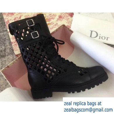 Dior Mesh Ankle Boots Black with Buckle 2019