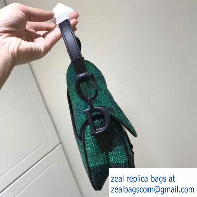 Dior Mini Saddle Bag with Sequins Check Green 2019