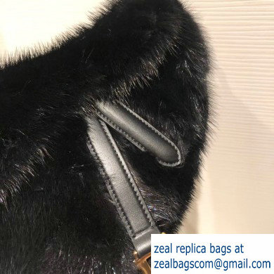 Dior Mink Fur Mini Saddle Bag Black 2019 - Click Image to Close