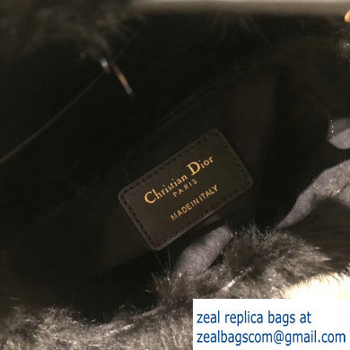 Dior Mink Fur Mini Saddle Bag Black 2019