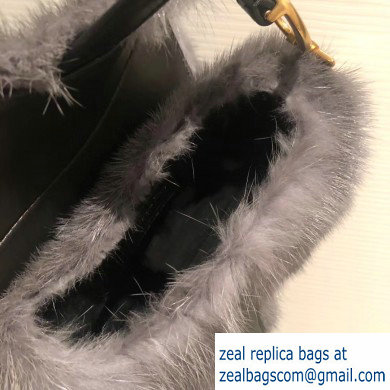 Dior Mink Fur Mini Saddle Bag Gray 2019 - Click Image to Close