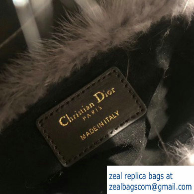 Dior Mink Fur Mini Saddle Bag Gray 2019