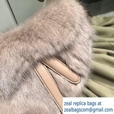 Dior Mink Fur Mini Saddle Bag Nude Pink 2019