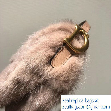 Dior Mink Fur Mini Saddle Bag Nude Pink 2019