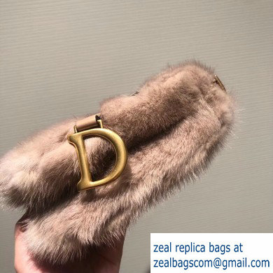 Dior Mink Fur Mini Saddle Bag Nude Pink 2019 - Click Image to Close