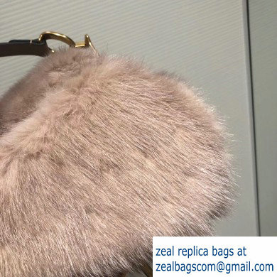 Dior Mink Fur Mini Saddle Bag Nude Pink 2019