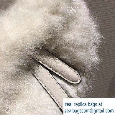 Dior Mink Fur Mini Saddle Bag White 2019