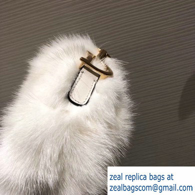 Dior Mink Fur Mini Saddle Bag White 2019