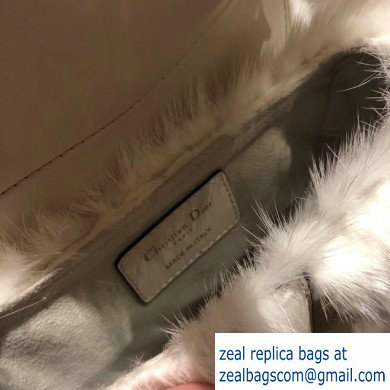 Dior Mink Fur Mini Saddle Bag White 2019 - Click Image to Close