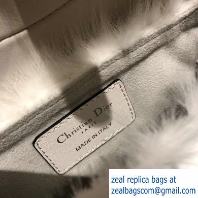 Dior Mink Fur Mini Saddle Bag White 2019