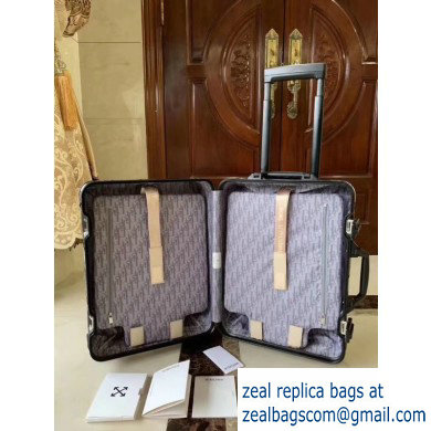 Dior Oblique Trolley Travel Luggage Bag Black