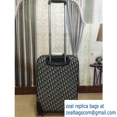 Dior Saddle Oblique Canvas Blue Trolley Travel Luggage Bag - Click Image to Close