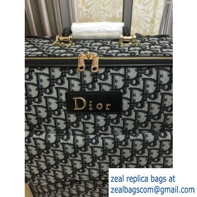 Dior Saddle Oblique Canvas Blue Trolley Travel Luggage Bag - Click Image to Close