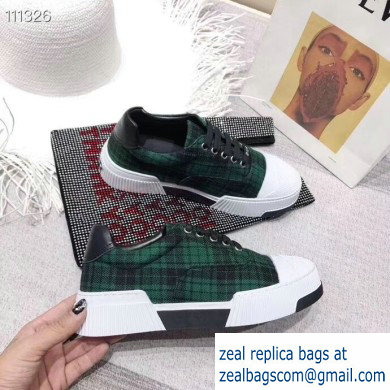 Dior Tartan Fabric Sneakers Green 2019