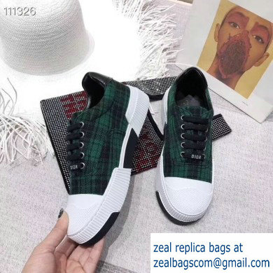 Dior Tartan Fabric Sneakers Green 2019