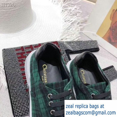 Dior Tartan Fabric Sneakers Green 2019