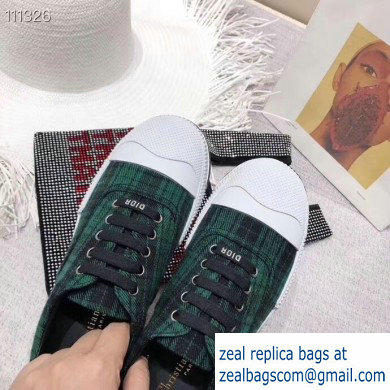 Dior Tartan Fabric Sneakers Green 2019