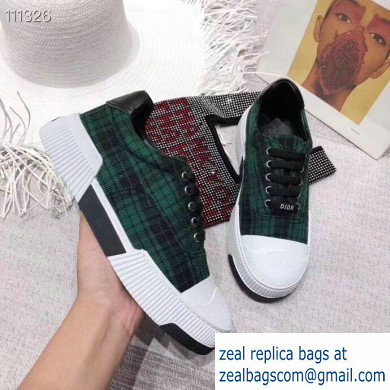 Dior Tartan Fabric Sneakers Green 2019