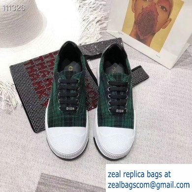 Dior Tartan Fabric Sneakers Green 2019 - Click Image to Close