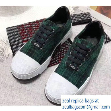 Dior Tartan Fabric Sneakers Green 2019