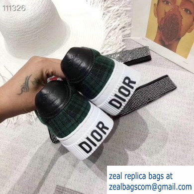 Dior Tartan Fabric Sneakers Green 2019 - Click Image to Close