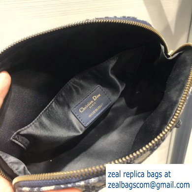 Dior Toiletry Case Bag in Oblique Canvas Blue 2019