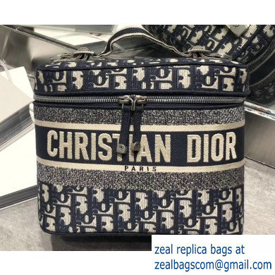 Dior Vanity Case Bag in Oblique Canvas Blue 2019
