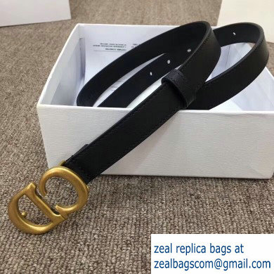 Dior Width 2cm Calfskin Saddle Belt Black with CD Buckle