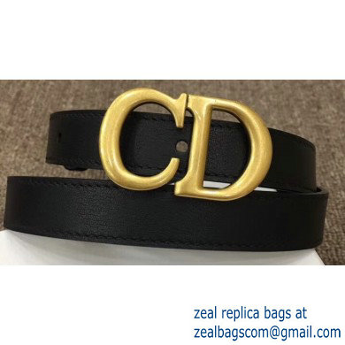 Dior Width 2cm Calfskin Saddle Belt Black with CD Buckle - Click Image to Close