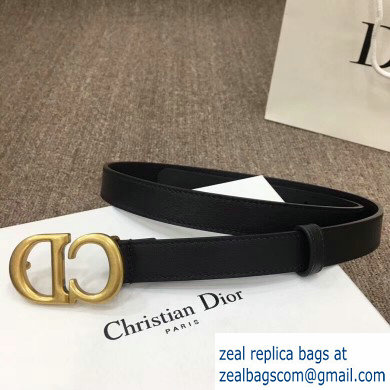 Dior Width 2cm Calfskin Saddle Belt Black with CD Buckle - Click Image to Close