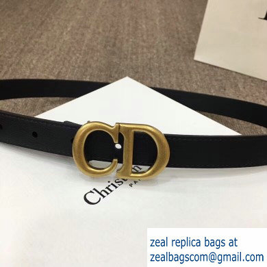 Dior Width 2cm Calfskin Saddle Belt Black with CD Buckle