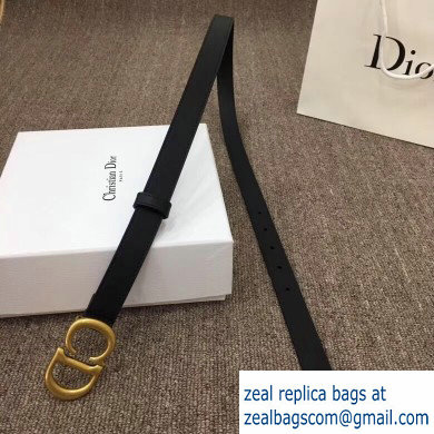Dior Width 2cm Calfskin Saddle Belt Black with CD Buckle - Click Image to Close