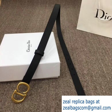 Dior Width 2cm Calfskin Saddle Belt Black with CD Buckle