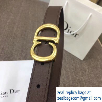 Dior Width 2cm Calfskin Saddle Belt Coffee with CD Buckle