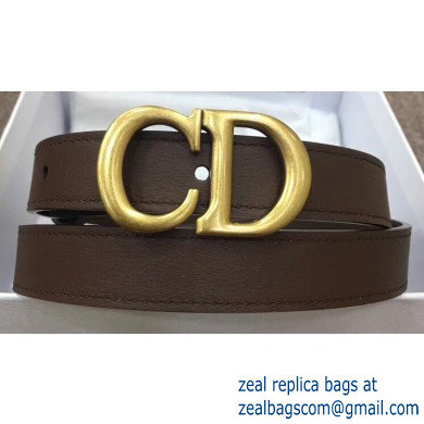 Dior Width 2cm Calfskin Saddle Belt Coffee with CD Buckle