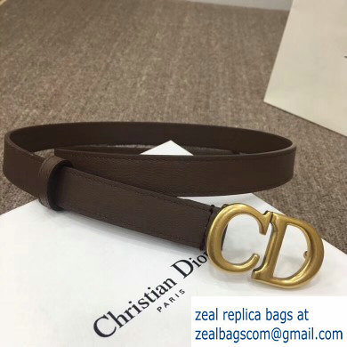 Dior Width 2cm Calfskin Saddle Belt Coffee with CD Buckle - Click Image to Close