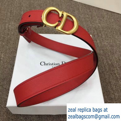 Dior Width 2cm Calfskin Saddle Belt Red with CD Buckle